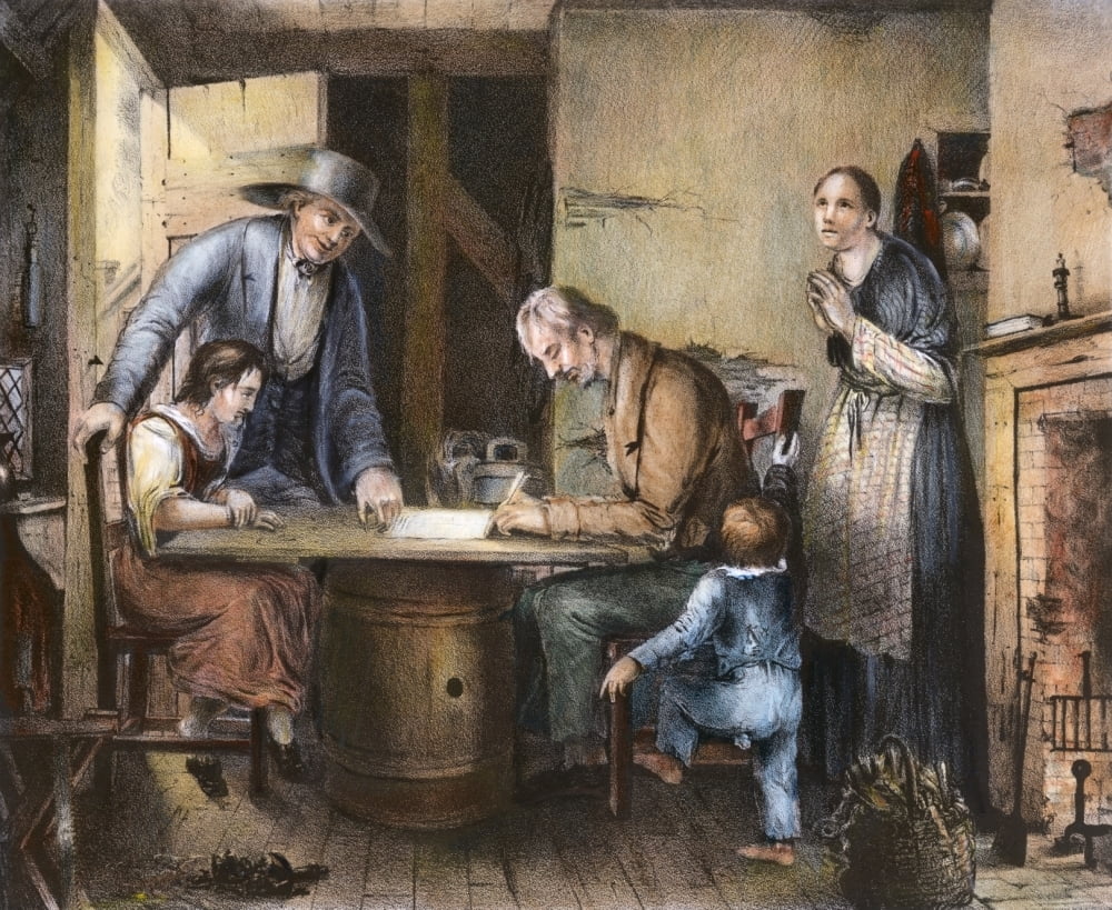 Temperance Movement 1846. N'Signing The Pledge.' American Temperance