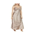 thumbnail image 1 of YOPTOP Robe de Pyjama pour Femmes en Satin Soyeux Longue Tenue de Nuit à Col en V, beige, G, 1 of 6