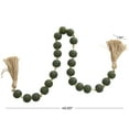 thumbnail image 3 of DecMode Handmade Round Frosted Green Glass Garland with Tassel with Knotted Brown Jute, 3 of 17