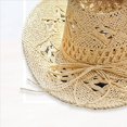 thumbnail image 2 of 2X Sombreros de Vaquero de Paja para Mujer Sombrero de Vaquera Occidental para Fiesta de Vacaciones Sombrero Plegable para en la Playa con Ala C, 2 of 2