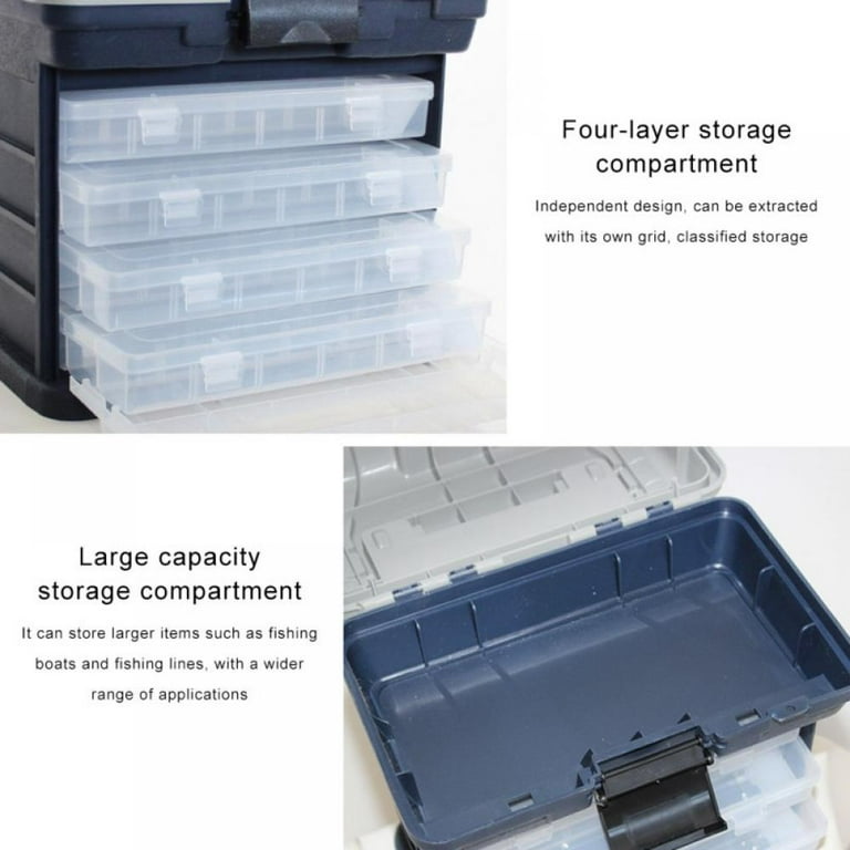 4 Layers Fishing Tackle Box, Premium Tackle Stuff Boxes Organizer