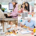 thumbnail image 4 of 8 Pack 17 oz Silicone Collapsible Food Storage Containers Rectangle Meal Prep Container with Vent Lids Foldable Lunch Box for Camping Kitchen Microwave Dishwasher Freezer Safe (Gray), 4 of 7