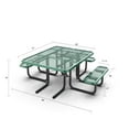 thumbnail image 7 of LifeYard Outdoor Picnic Table, ADA, 46" Square, Steel Table, Green, 7 of 7