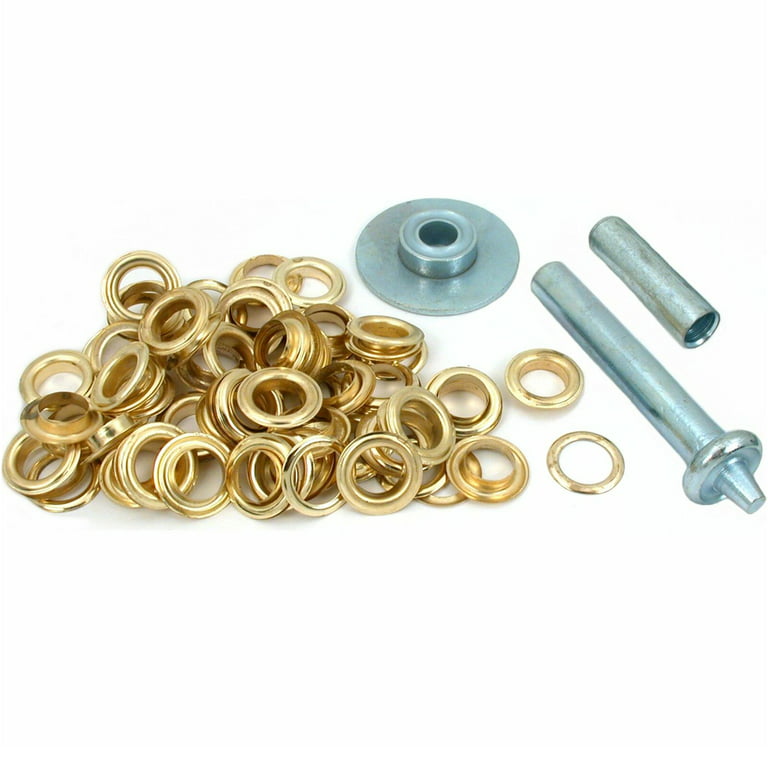 ToolTreaux Brass Grommet Kit with Hole Punch Washers Pool and Tent Repair -  63pc