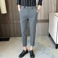 thumbnail image 5 of 9 pantalones de verano recortados para hombre, pantalones de traje rectos de talla grande para hombre, ropa clásica barata, tela de estilo coreano de lujo 2024, 5 of 5