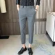 thumbnail image 5 of 9 pantalones de verano recortados para hombre, pantalones de traje rectos de talla grande para hombre, ropa clásica barata, tela de estilo coreano de lujo 2024, 5 of 5