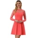 thumbnail image 1 of Vestido de Fiesta Allegra K Patinadora Transparente Melon Rojo L, 1 of 6