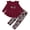 Wine Red, variant on Lanbubble 1-5Y Toddler Girl 2-Piece Outfits Set Long Sleeve Ruffle Hem Top Floral Pants Fall Winter Kids Girl Clothes