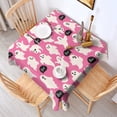 thumbnail image 2 of Pink Halloween Ghosts with Boo Square Tablecloth,Waterproof Square Table Cover,Wipeable Spillproof Washable Table Cover for Home Kitchen Party Decor 60"x60"(152x152cm), 2 of 6