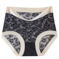 thumbnail image 2 of HongQid High Waisted Underwear for Women Lace Trimmed Cotton Panties Full Coverage Women's Briefs, 2 of 8