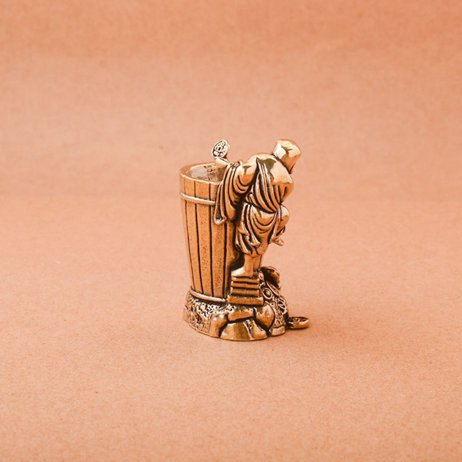 Solid Brass Pen Holder Desk Organizer Office Decor Handmade Casting Bookkeeper Gift Artisan Craft Study Accessory