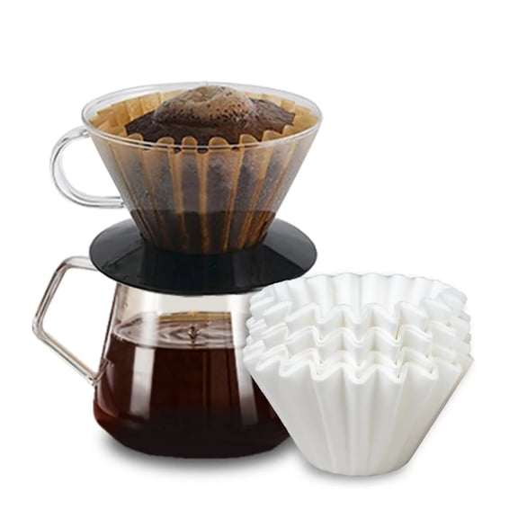 Coffee Filter Paper 50 Pcs Round Basket Style Natural Unbleached Disposable Replacement Filters for Drip Coffee Machines and Pour Over Brewers Brown Paper Filters 1Pack 1Pack