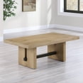 thumbnail image 2 of Steve Silver Aubrey Modern Rectangle Cocktail Table, Weathered Driftwood/Black, 2 of 6