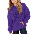 thumbnail image 4 of CPNG Girls Hooded Sweatshirt Football Print Long Sleeve Hoodie Pullover Top Trendy Comfy Daily Casual Loose Sweatshirts, 4 of 6
