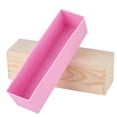 thumbnail image 3 of Convenient Healthy Soap Mold, Soap Box Mold, For Home DIY Pink Silicone Box + Wood Box, 3 of 8