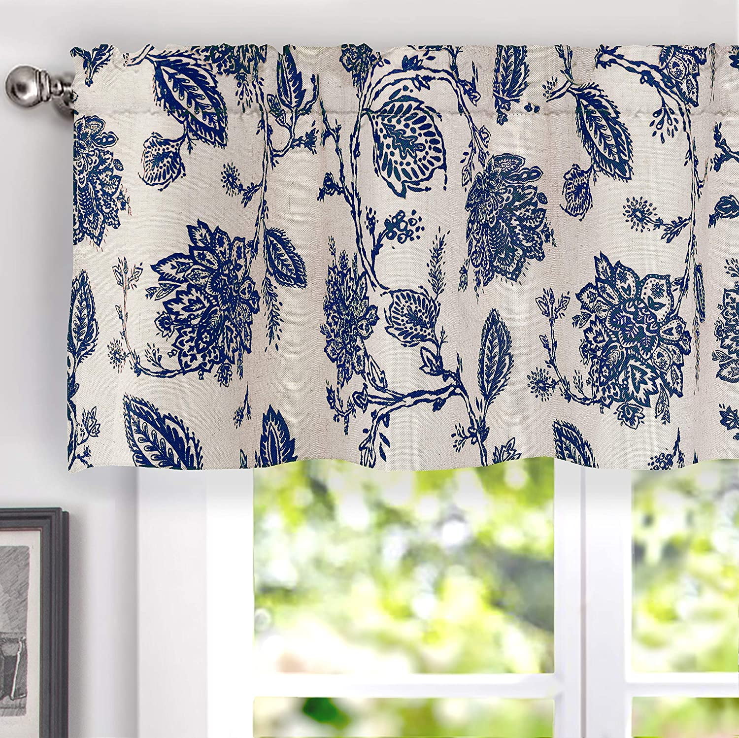 DriftAway Freda Jacobean Floral Linen Blend Blackout Thermal Insulated