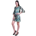 thumbnail image 3 of Moomaya Robe Courte Imprimée pour Femmes, Manches Évasées, Coupe Droite, Robes pour Femmes, Vêtements d'Été Décontractés, 3 of 6