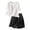 D130 Black, variant on Two Piece Sets For Women Shorts Sleeve Crew Neck Solid Color Top With Elastic Waist Shorts Summer Lightweight Comfortnable Outfit Set Red1 Size 2Xl