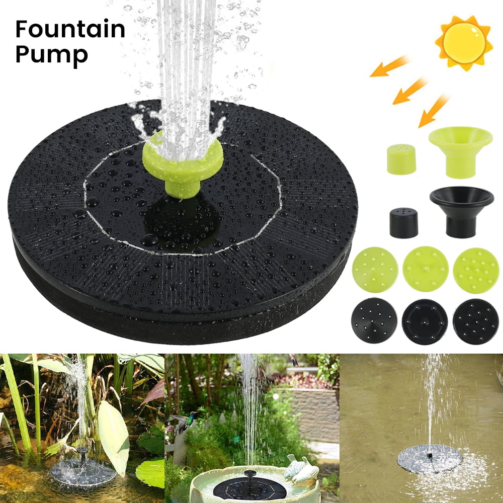 Outdoor Solar Powered Birth Bath Fountain Pump Pond Floating Outdoor 4 Nozzle