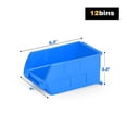 thumbnail image 6 of Wall Mounted Storage Bins Plastic Hanging Storage Organizer Bins Garage Tool Storage System for Screws Nuts Bolts Nails and Small Hardware Parts 12x bins 3 x rails Blue, 6 of 7