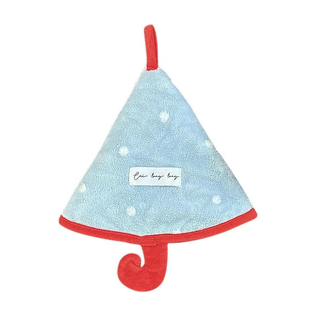 Toalla de mano con forma de paraguas pequeña, forro polar coral, absorbente, para baño y cocina, bonita toalla