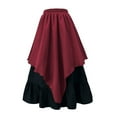 thumbnail image 3 of Hvot&aat Women Medieval Renaissance Skirts Gothic Pirate Costume Solid Patchwork Flowy Maxi Skirts, 3 of 4