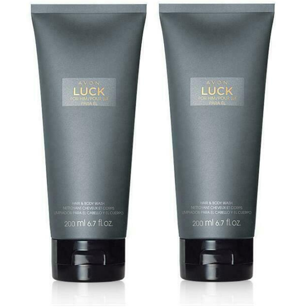 Avon Luck For Him Hair And Body Wash 200ml Set of 2