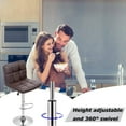 thumbnail image 3 of Bar Stools with Back Sets of 2 Swivel Adjustable Barstools Counter Height Modern Square PU Leather Bar Chairs Armless Island Chairs for Kitchen Counter, 3 of 7