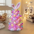 thumbnail image 3 of Gnome Easter Ceramic Tree,Light-Up Bunny Gnome Easter Decorations,Pink Bunny Tree, 3 of 5