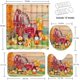 thumbnail image 2 of Juego de cortina de ducha con hojas de arce otoñal, tapa de inodoro y alfombrillas antideslizantes, 4 cortinas de ducha de calabaza blanca y amarilla para baño, decoración de baño de otoño, 2 of 7