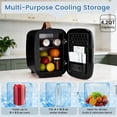 thumbnail image 2 of Dozzle 4L Mini Fridge , Holds 6 Cans, Keeps Skincare and Snacks Chilled with Dual 110V/12V Power, Compact Companion for Dorm, Office, and Car,Black, 2 of 6