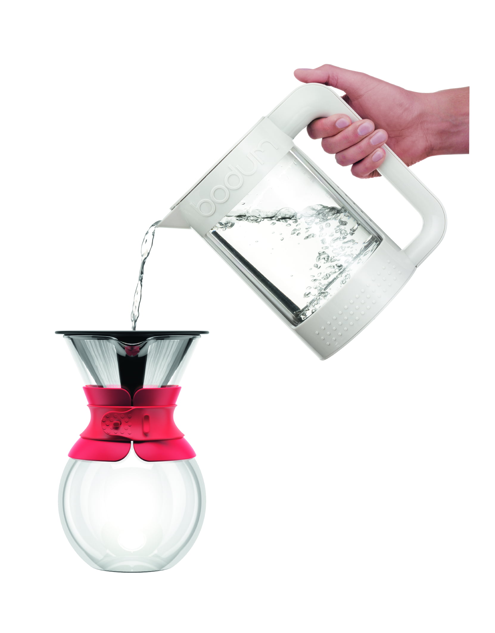 34 oz Bodum 11571-294 Pour Over Coffee Maker with Permanent Filter Red