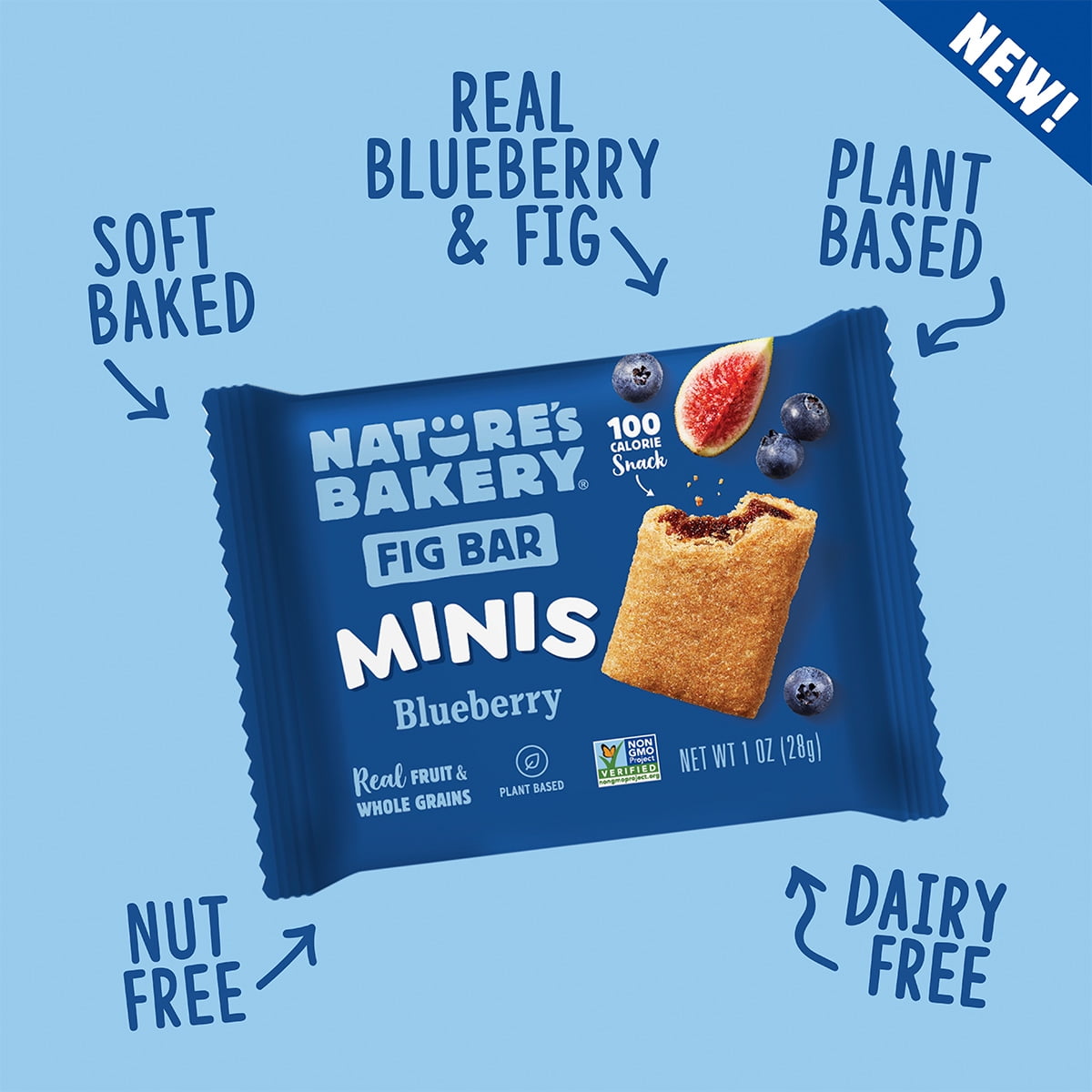 Nature’s Bakery Blueberry Fig Bar Minis, 1 oz, 20 Count
