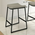 thumbnail image 5 of Amisco David 26 In. Counter Stool - Greige Faux Leather / Black Metal, 5 of 9