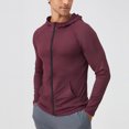thumbnail image 2 of Kaemgyyd Mens Athletic Jacket for Running Workout Hiking Breathable Full Zip Stretch Hoodies Lightweight Outwear with Pockets, 2 of 5