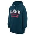 thumbnail image 2 of Women's G-III 4Her by Carl Banks  Navy Cleveland Guardians Filigree Team Pullover Hoodie, 2 of 3