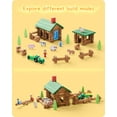 thumbnail image 2 of Sainsmart Jr. Juego de cabaña de madera para construcción de granja, casa de juguete para niños pequeños, kit de construcción de vástago clásico de 122 piezas con bloques de troncos de madera de color, 2 of 5