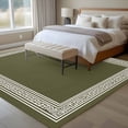 thumbnail image 5 of Olive Green Greek Key Large Area Rugs for Bedroom Living Room, Soft Non Slip Carpet Bedside Rug, Geometric Greece Ancient Farmhouse Geo Rectangular Floor Cover Kitchen Accent Rug 8'x10' for Office, 5 of 9