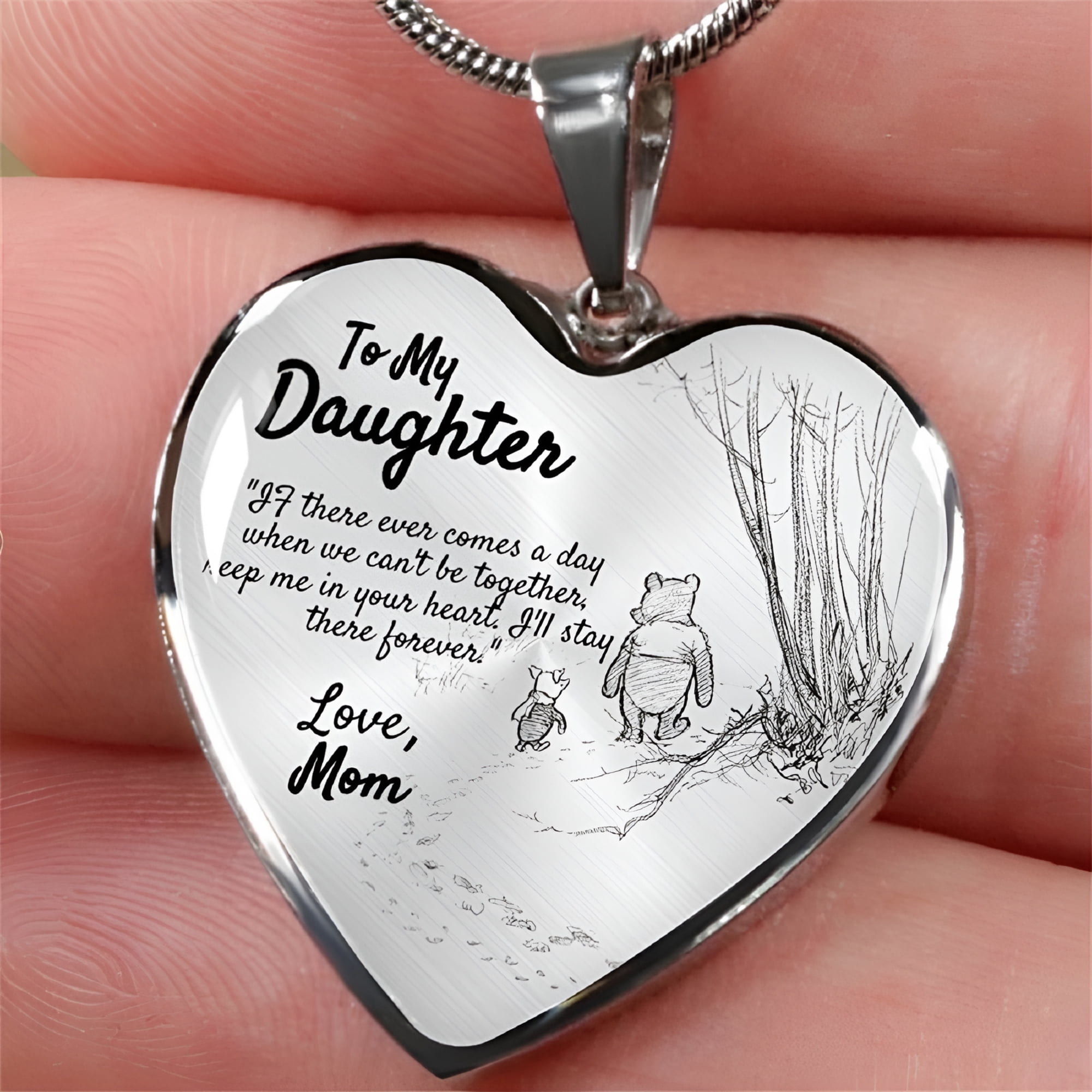 DESIGNICE 2026 New to My Daughter Heart Pendant Chain Necklace for Daughter Love Mom Birthday Christmas Gift Mom Gifts for Christmas From Daughter