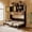 Espresso, variant on Mintazer Twin Murphy Bed with Rattan Cabinet & Desk, Wall Foldable Bed with Charge Station & LED Lighting for Bedroom Guest Room, White