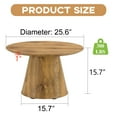 thumbnail image 4 of LUFTUT 25.6" Round Coffee Table, Small-Space Wood Coffee Table with Wide Pedestal Base, 1" Thick Engineered-Wood Top, Farmhouse/Scandi Accent Center Table for Living Room, 300 lb (Oak), 4 of 7