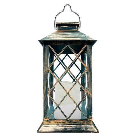 Solar Lanterns Outdoor Garden Hanging Lanterns  LED Flickering Flameless Candle Mission Lights for Yard Table Patio