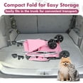 thumbnail image 5 of JIOABL 3 Wheels Pet Stroller with Storage Basket, Lightweight Foldable Dog and Cat Stroller with Cup Holder and Breathable Mesh for Small Pets, Pink, 5 of 9