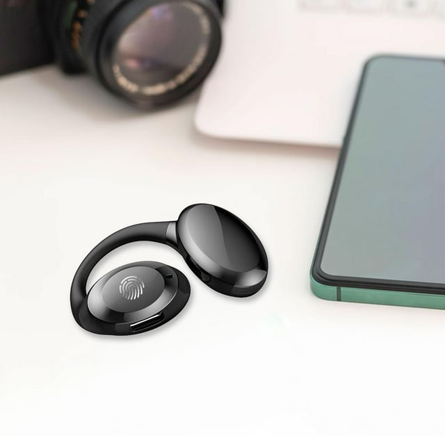 Auriculares con gancho para la oreja perfecl Bluetooth para deportes y senderismo Negro