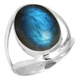 thumbnail image 1 of 925 Sterling Silver Ring Natural Labradorite Handmade Jewelry, 1 of 6
