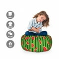 thumbnail image 2 of Melon Storage Toy Bag Chair, Cartoon Watermelon Slices on Vertical Stripes, Stuffed Animal Organizer Washable Bag, Large Size, Fern Green Hunter Green, by Ambesonne, 2 of 3