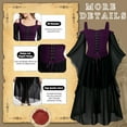 thumbnail image 3 of HNKMDKAdult Women's Medieval Dress Renaissance Retro Gothic Bell Sleeves Halloween Cosplay Costume(Purple,3XL), 3 of 6