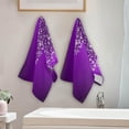 thumbnail image 4 of Purple Christmas Tree Hand Towels, Winter Night Kitchen Towel Ultra Soft and Absorbent,Decorative Fingertip Face Towel for Bathroom Hotel, 2 PCS, 28.3"x 14.4", 4 of 6