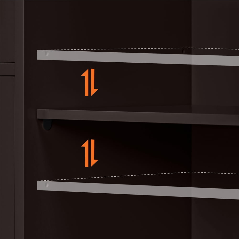 Yaheetech Wooden Free-Standing Bathroom Floor Cabinet with Drawers and Cupboard, Espresso