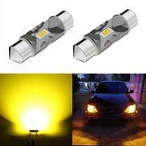 Alla Lighting 36mm C5W 6418 LED Bulbs CAN-Bus Festoon, 3000K Golden Yellow License Plate Lights, Interior Lights Map Lights,Dome Lights,Trunk Lights,Courtesy Lights Super Bright 12V